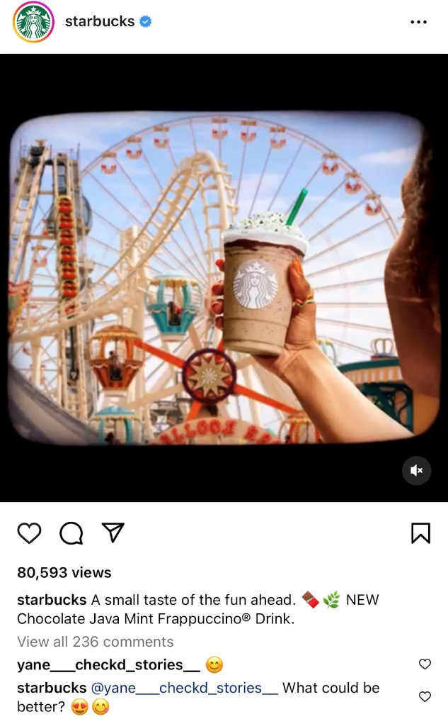 Starbucks Instagram Neues Produkt