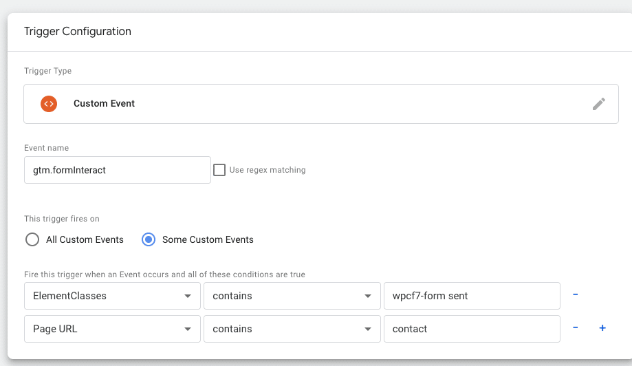 Activar configuración para un formulario de página de contacto