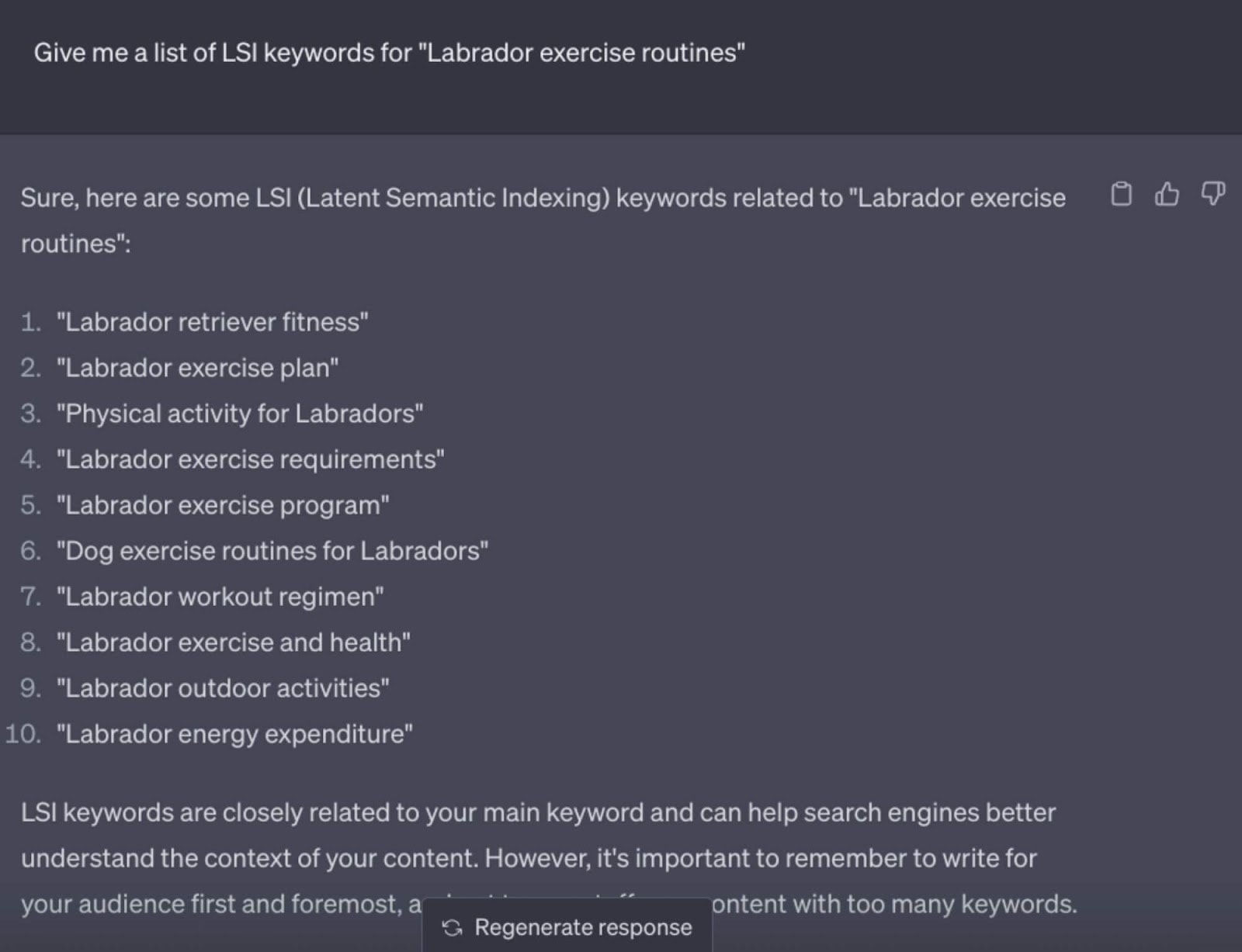 Latent Semantic Indexing (LSI) as shown by ChatGPT