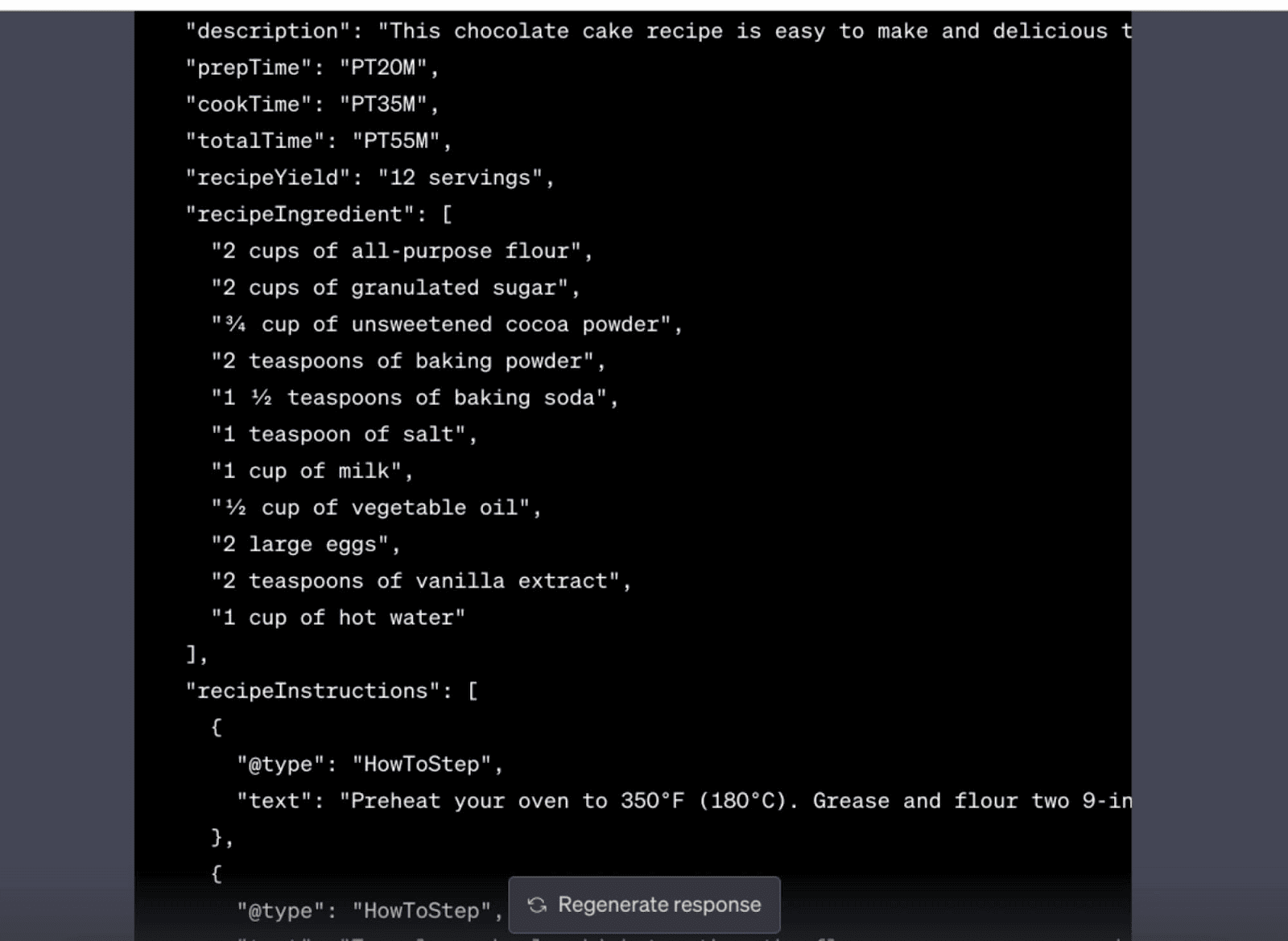 Continued schema code