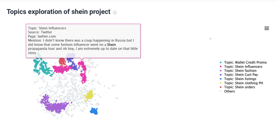 Analyse de sujet pour le projet de surveillance des médias Shein