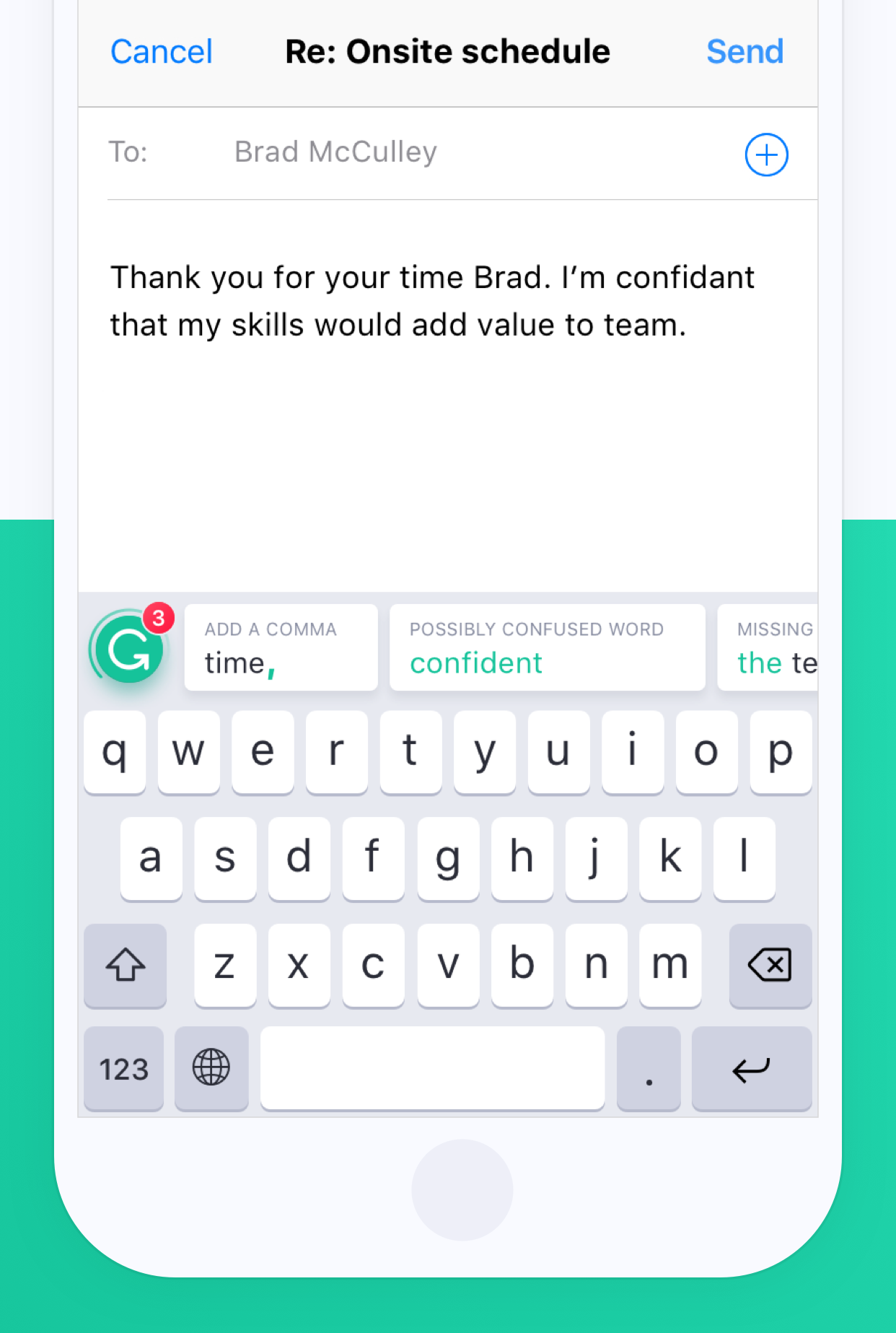 Grammarly mobile keyboard