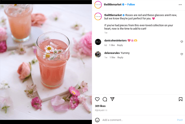 la publication instagram du petit marché