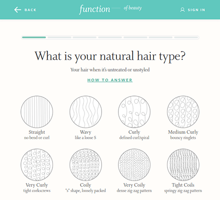 fonction du quiz beauté des cheveux