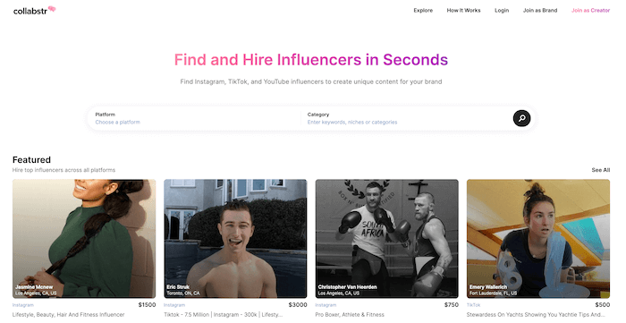 Collabstr Influencer Platform