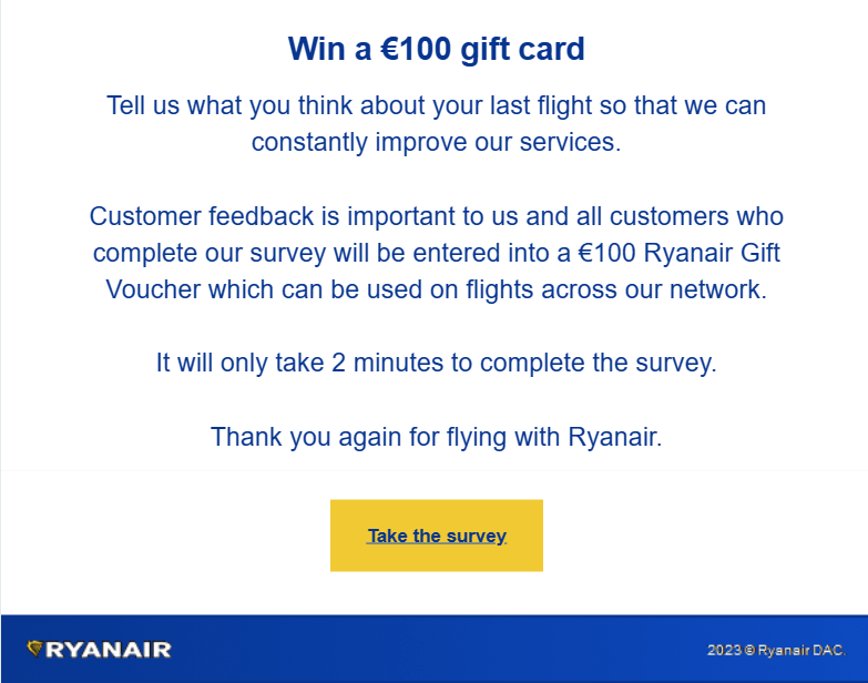 Ryanair: フィードバックを収集する賢い方法