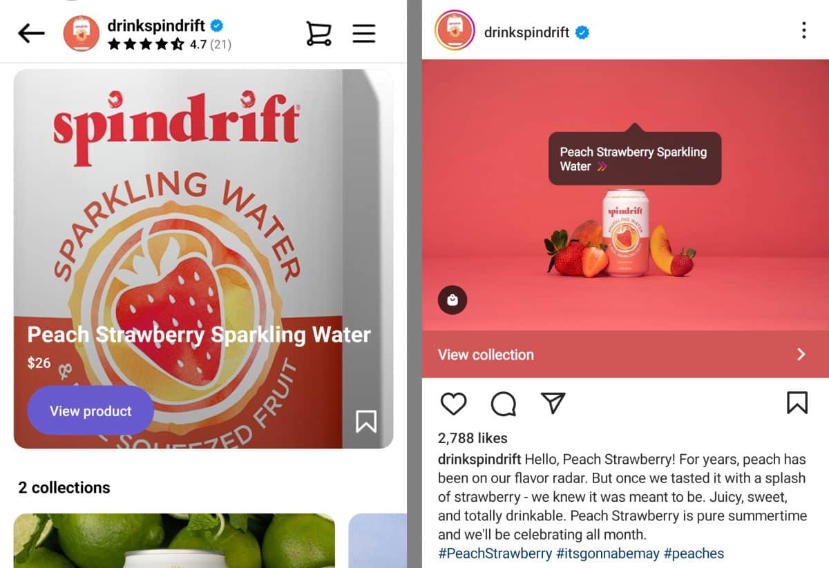 Пример типов аккаунтов в Instagram — drinkpindrift