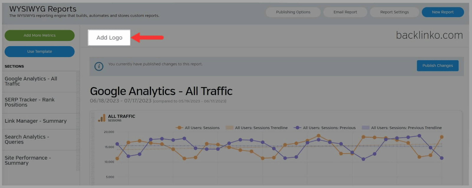 Add Logo to brand your report