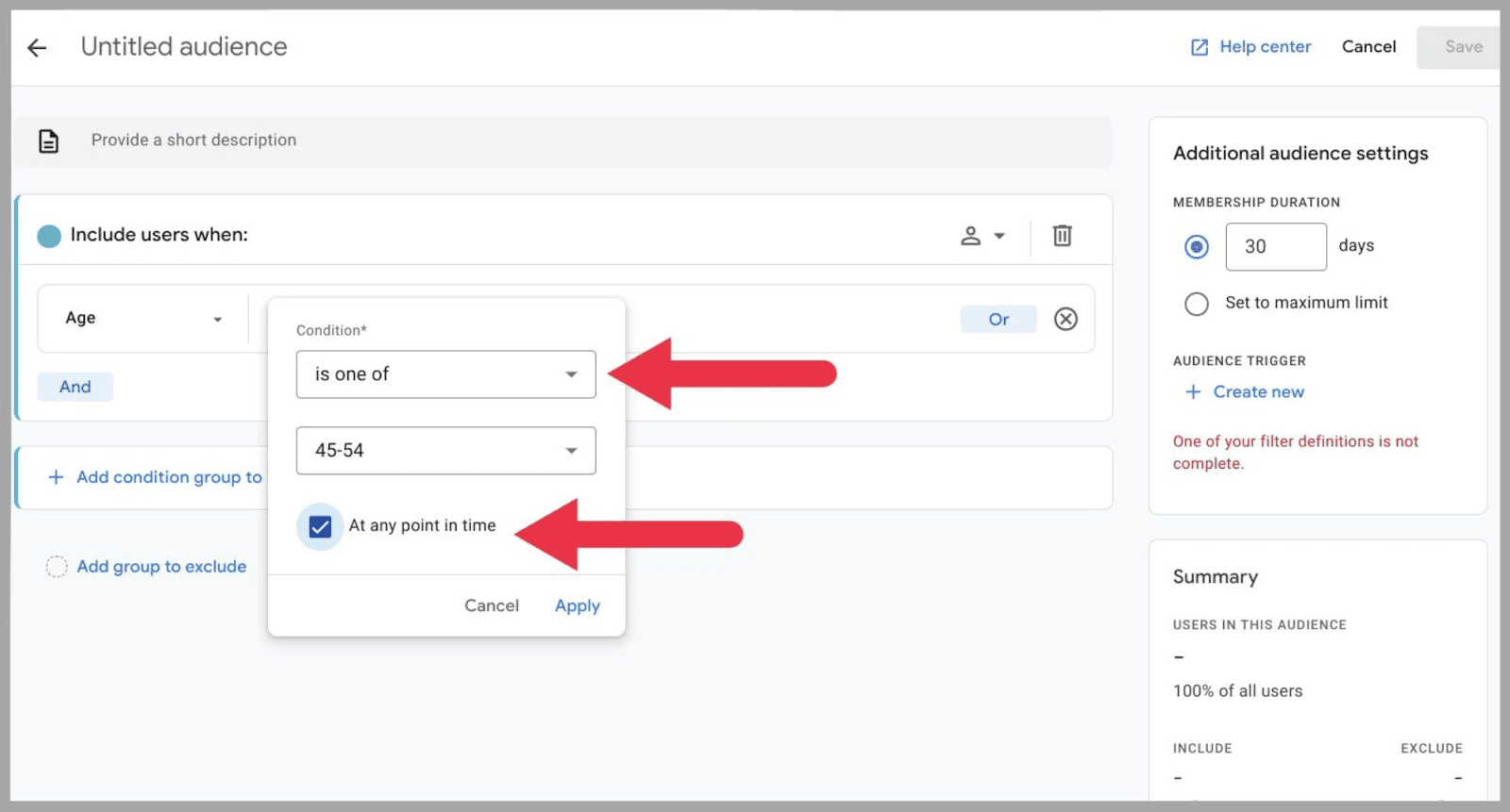 Apply conditions to further refine data