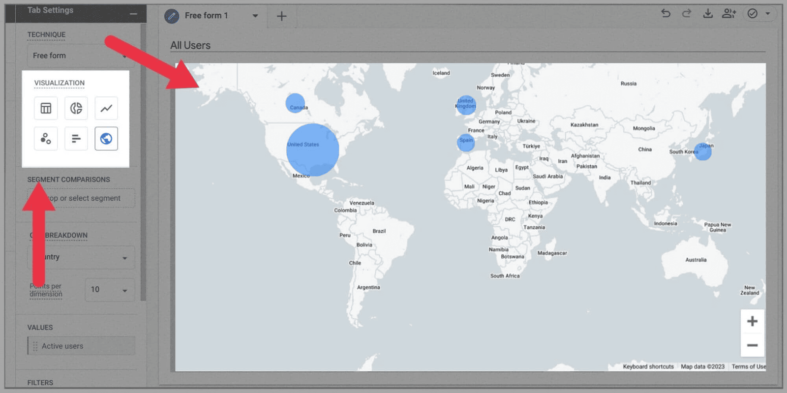 Geomap with data