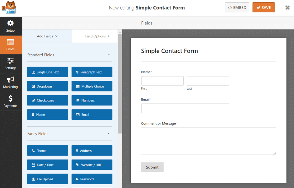 Pembuat Formulir Seret dan Lepas WPForms