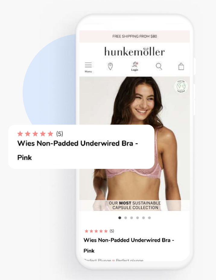 Hunkemoller a folosit șabloanele de dovezi sociale ușor de instalat ale Insider pentru a genera mai multe conversii