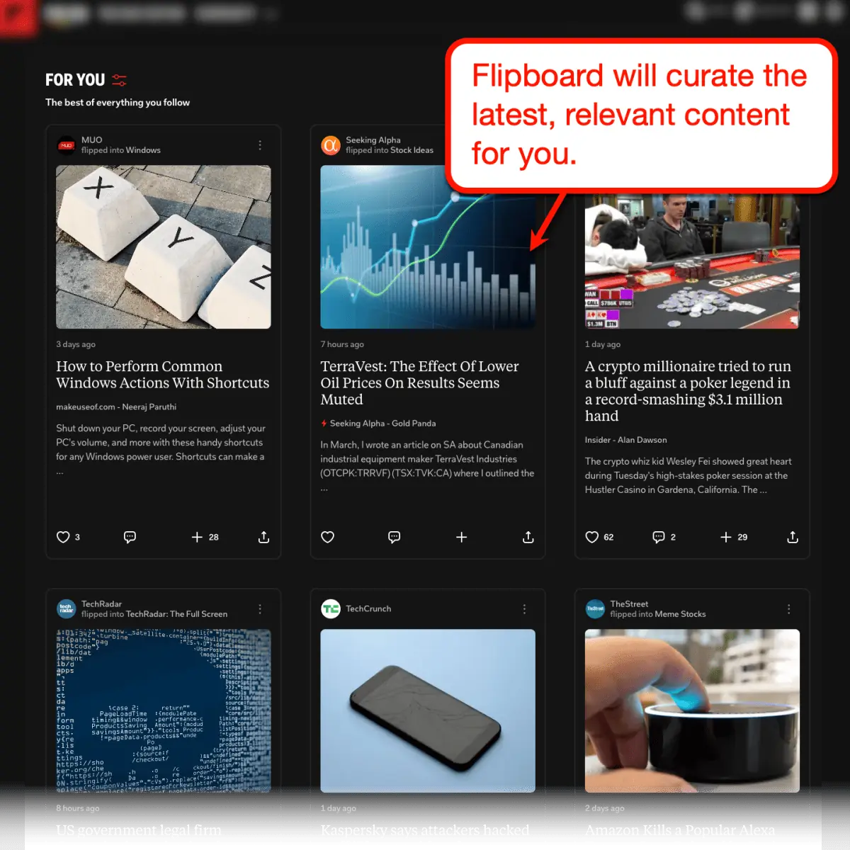 Flipboard 為您推薦頁面