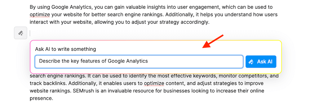 ContentShake AskAI Feature