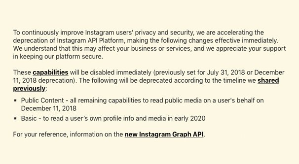 Instagram API 已棄用