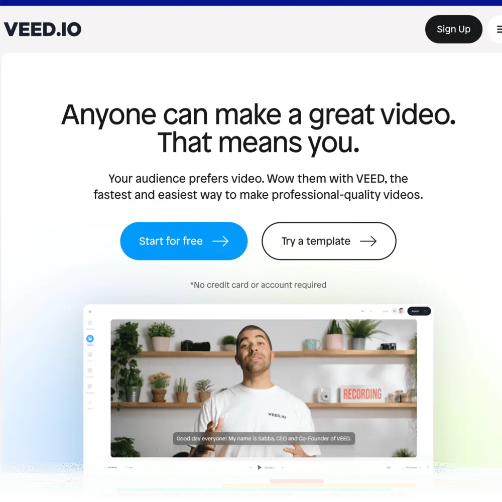 VEED-Homepage