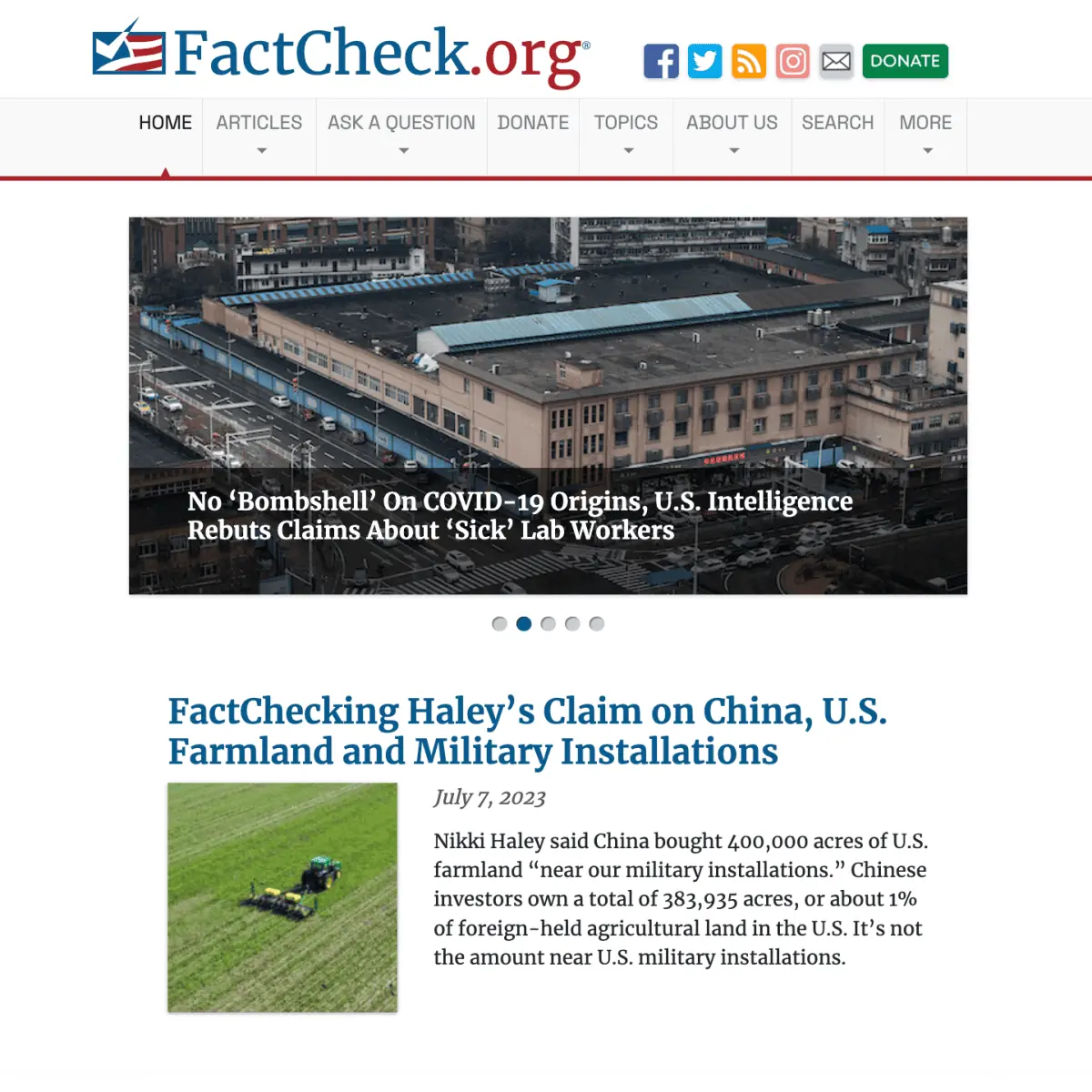 FactCheck.org-Homepage