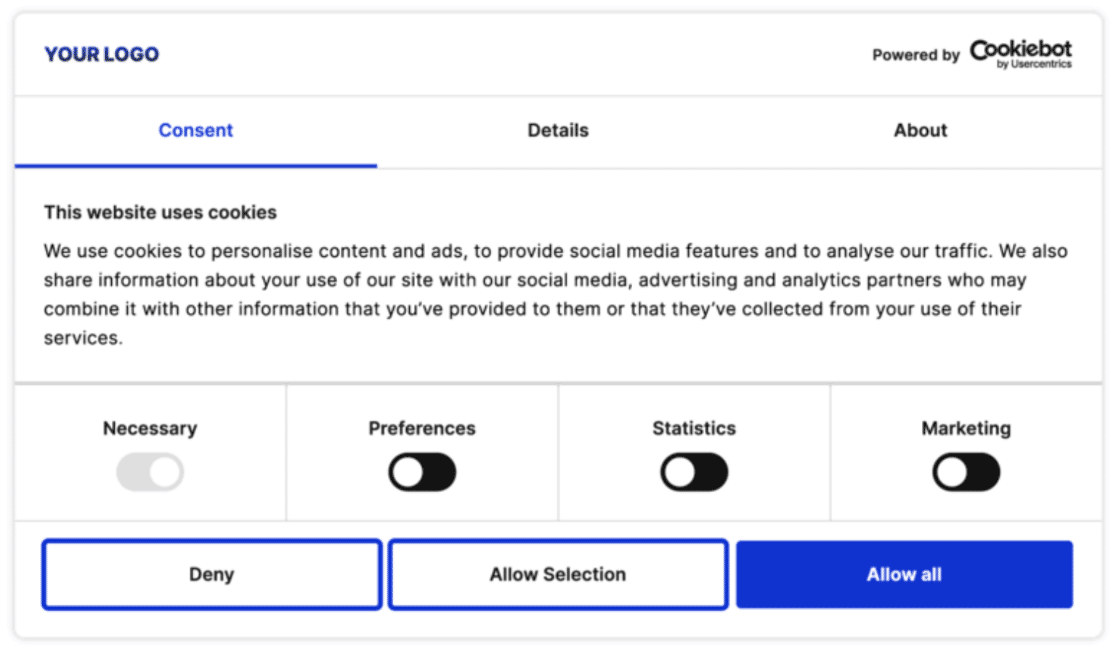 CookieBot GDPR 模板