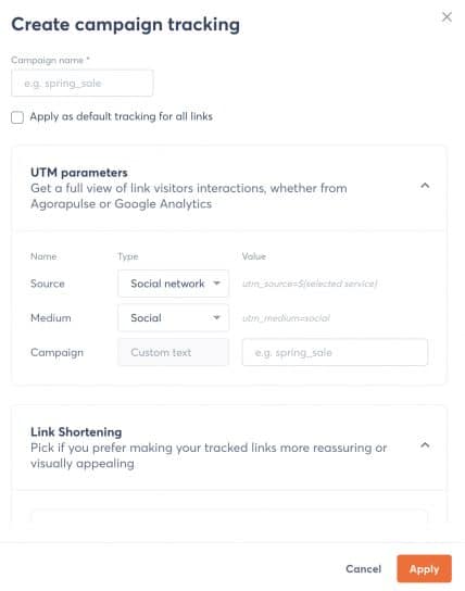 Agorapulse – UTM-Tracker