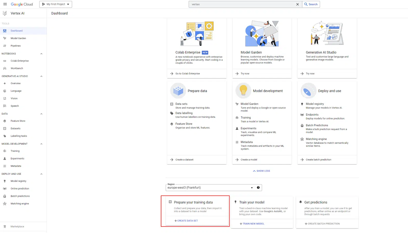 Google Cloud - tworzenie danych szkoleniowych Vertex AI