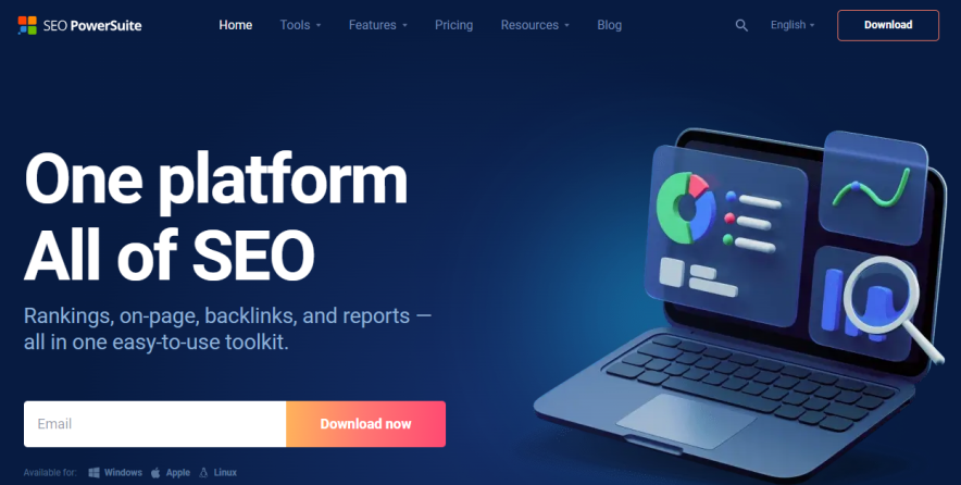 teste gratuito de SEO PowerSuite