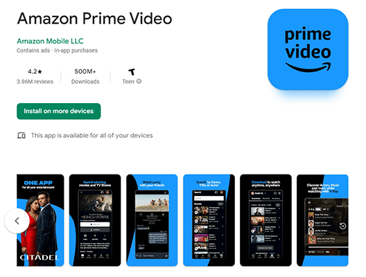 Amazon Prime Video Google Play