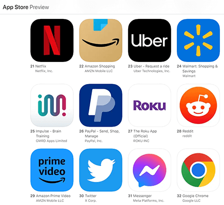 App Store Top kostenlose Apps Amazon Prime Video