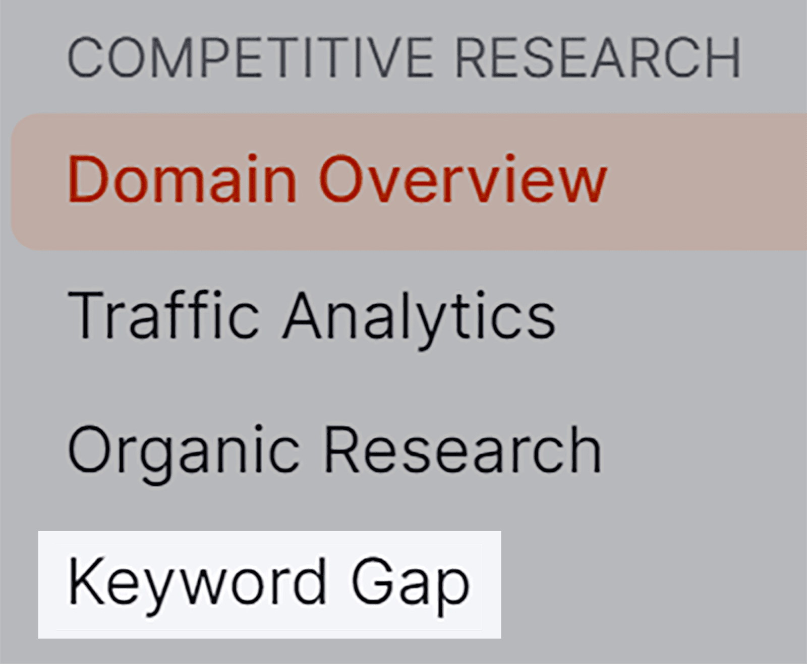 SEMrush Keyword Gap Tool