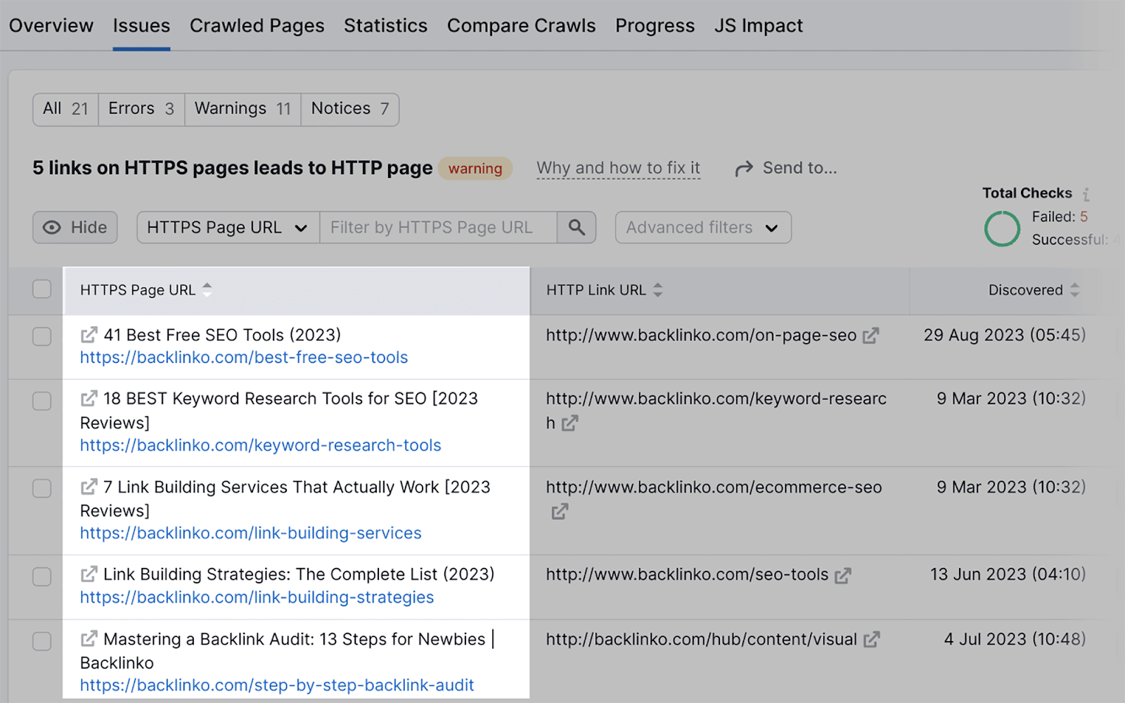 URLs with HTTPS errors that need fixing