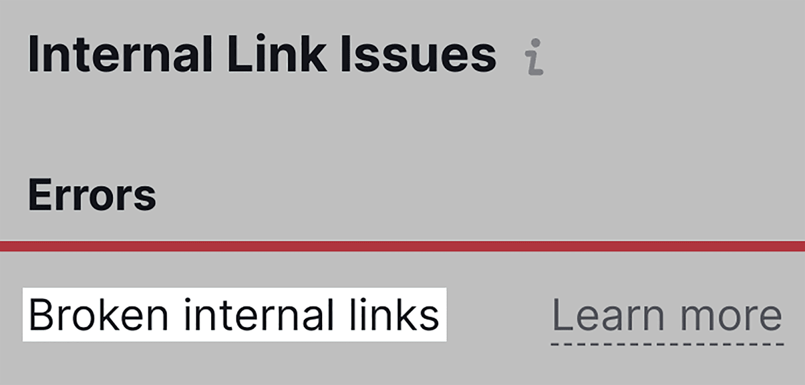 Internal Links &#039;Errors&#039; indicate broken links