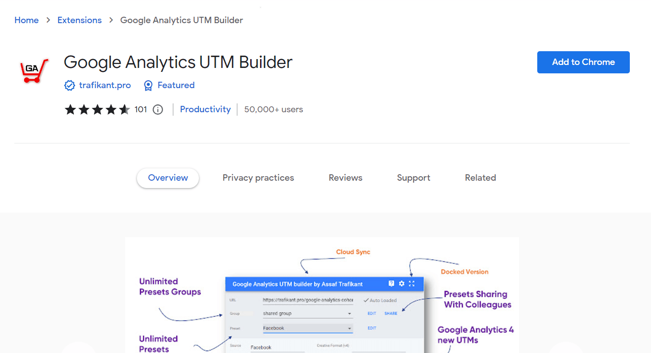 Rozszerzenie do Chrome Google Analytics UTM Builder