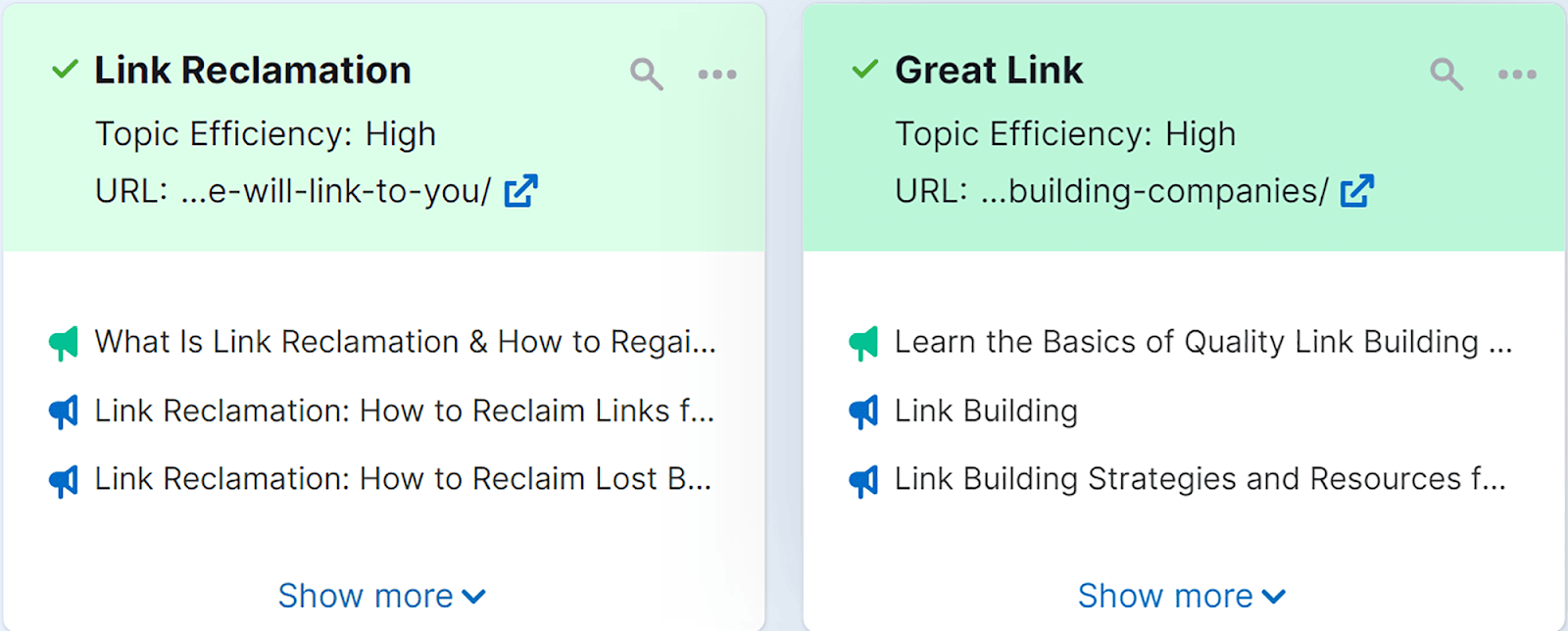 Subtopics to exploit based on competitor analysis