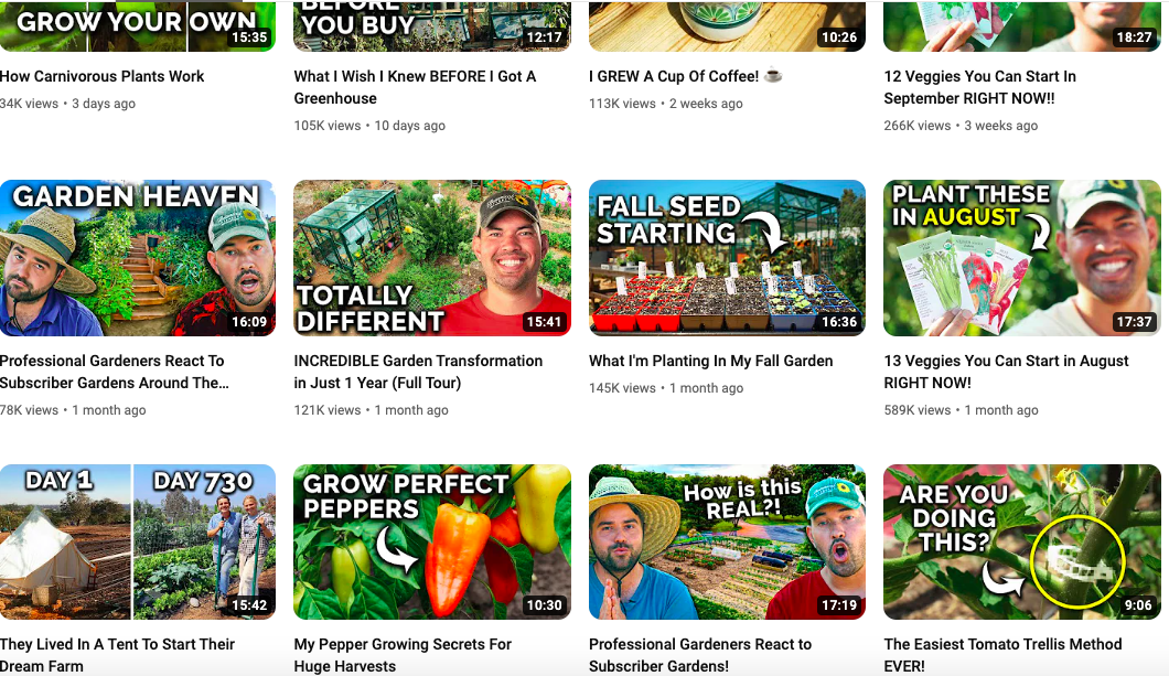 Canalul YouTube Epic Gardening