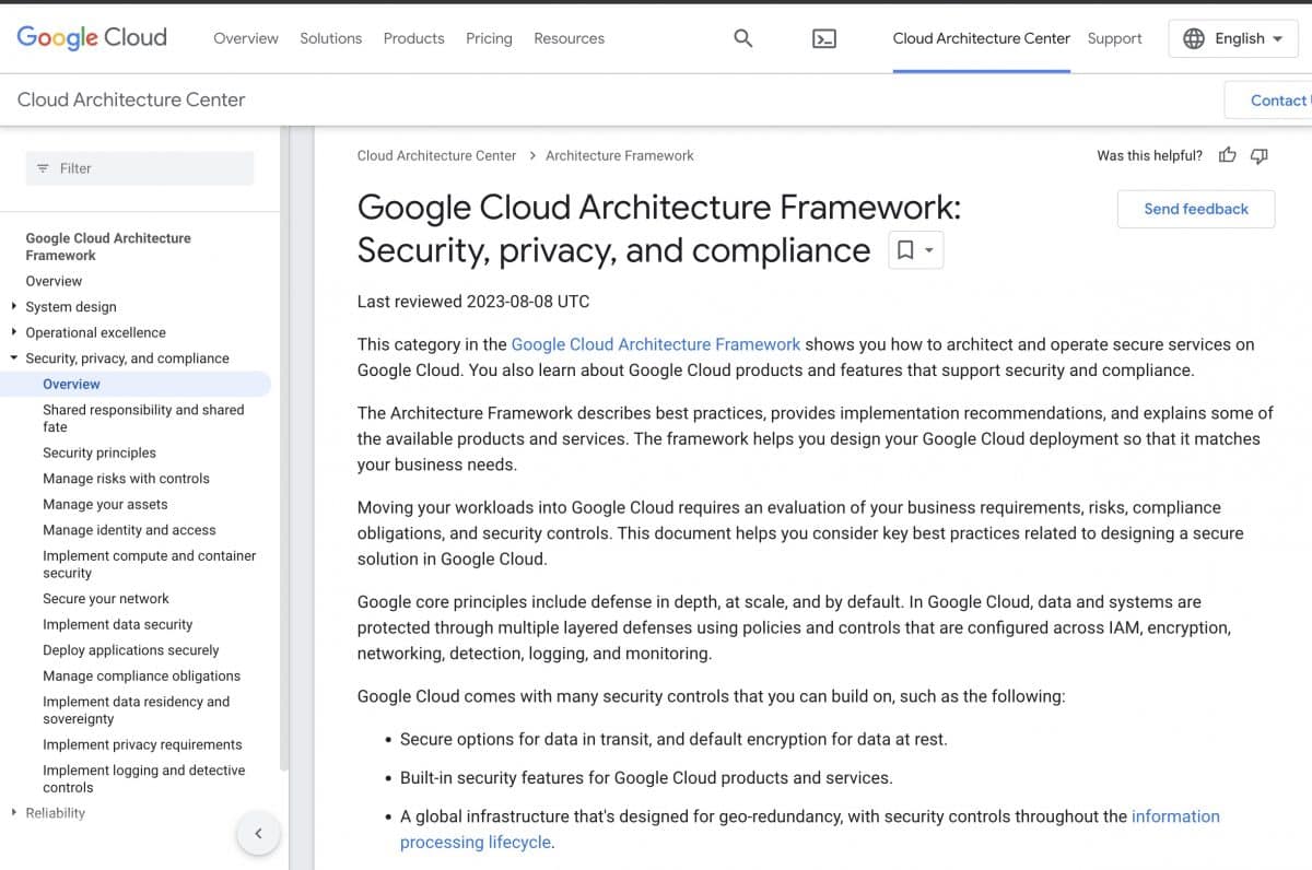 Daten-Governance-Richtlinien des Google Cloud Trust Center