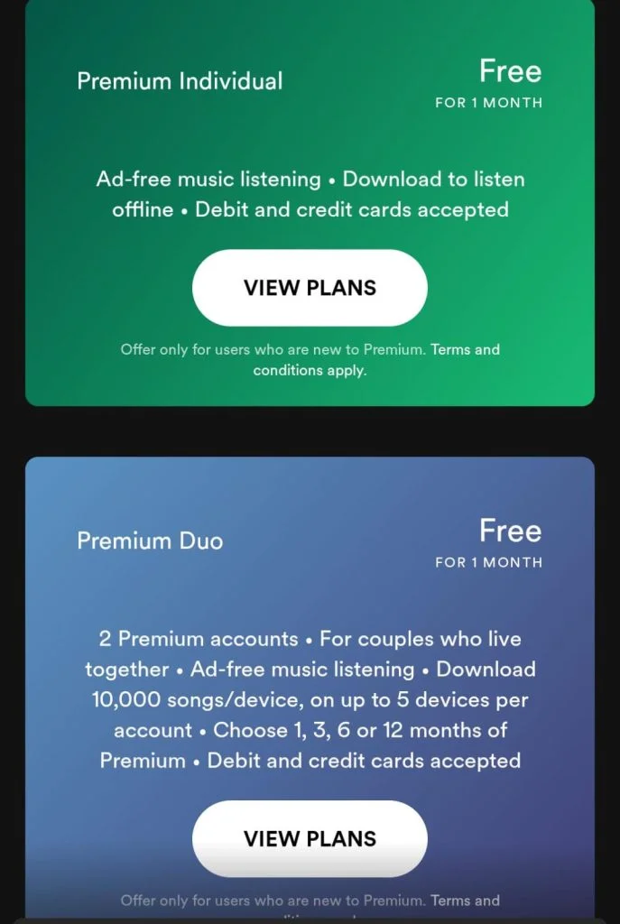 Spotify 定价计划