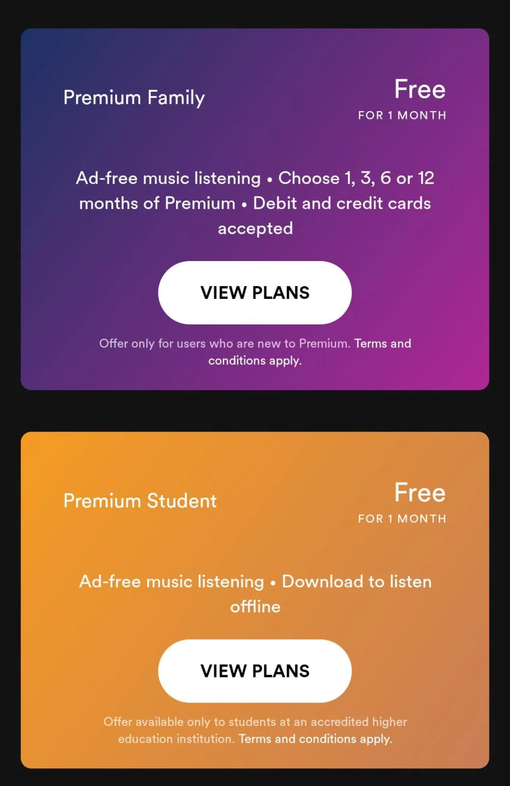 Spotify 定价计划