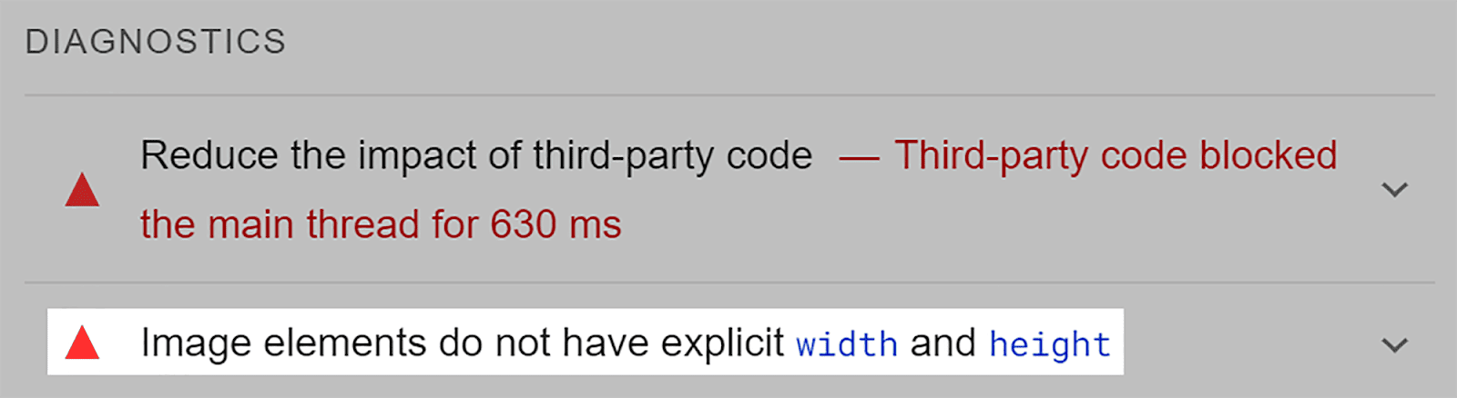 Diagnostics section gives images with unspecified size