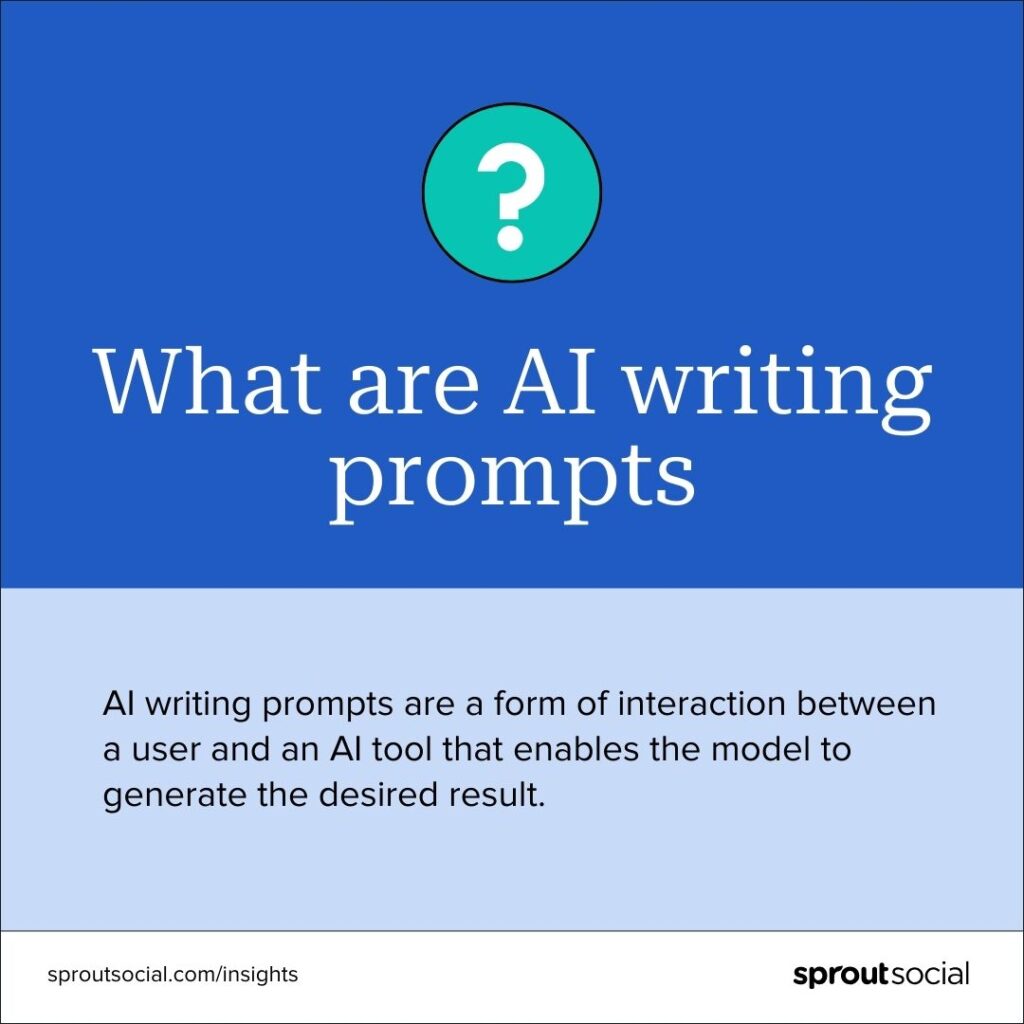 定義 AI 提示的圖像。文字閱讀 AI 寫作提示是使用者和 AI 工具之間的一種互動形式，使模型能夠產生所需的結果。