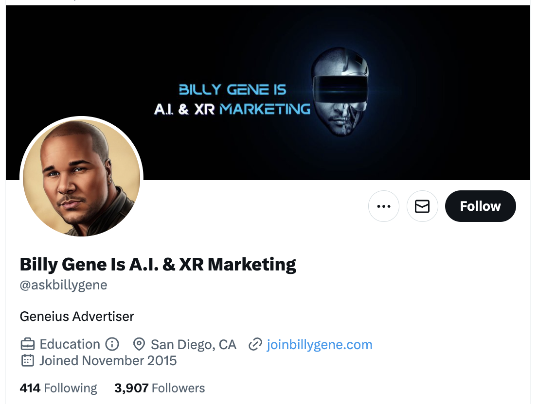 Billy Gene -- marketer pe Twitter