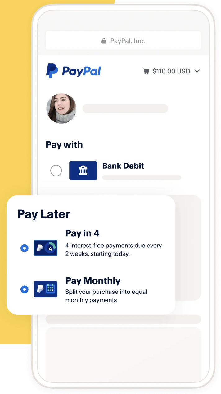 PayPal, возможность оплаты позже
