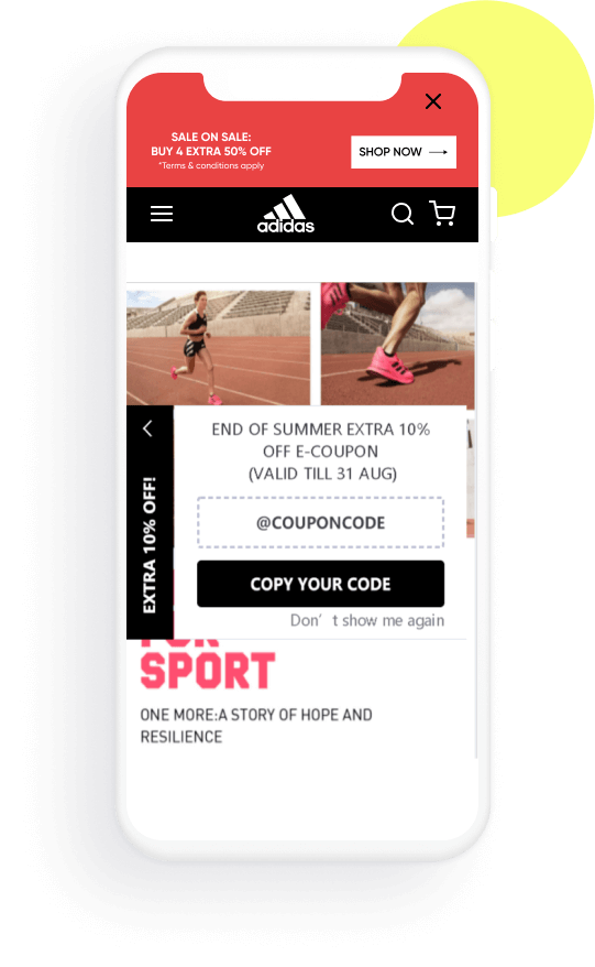 Codici coupon mirati di Insider per Adidas