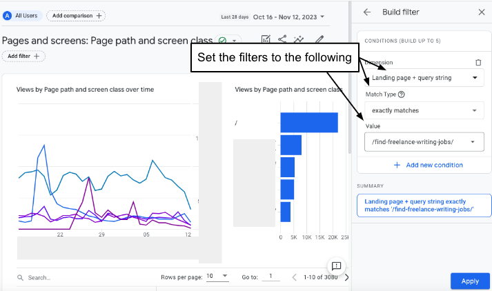 Google アナリティクスのスクリーンショット