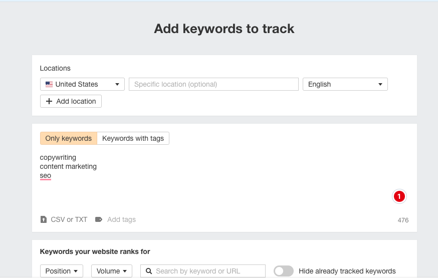 Ahrefs のスクリーンショット