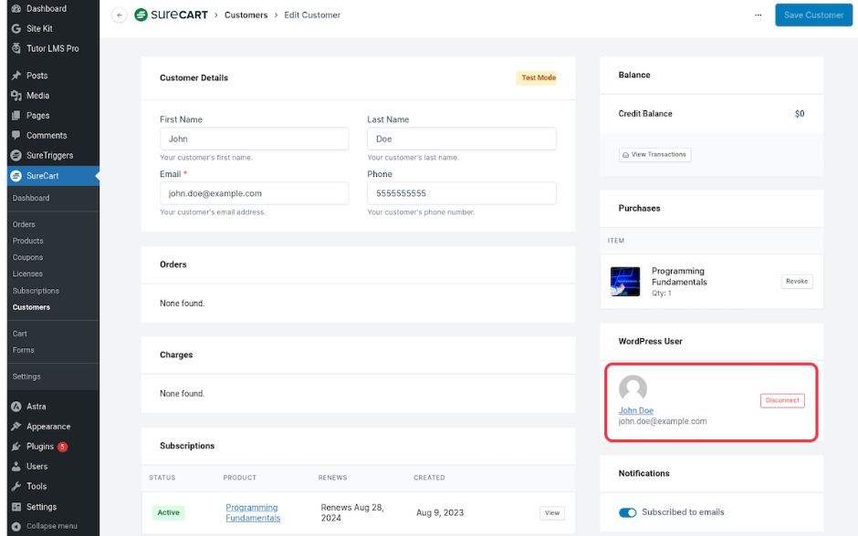 Step 7 WordPress and SureCart synchronization