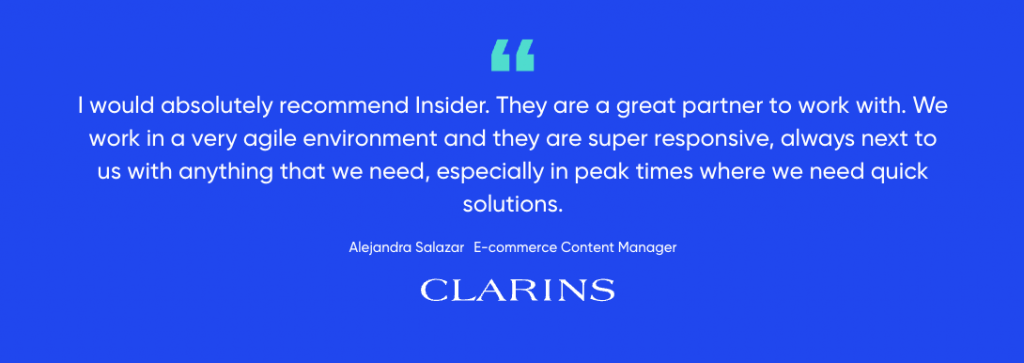 Clarins-Testimonial für Insider-Kunden-Targeting-Fähigkeiten