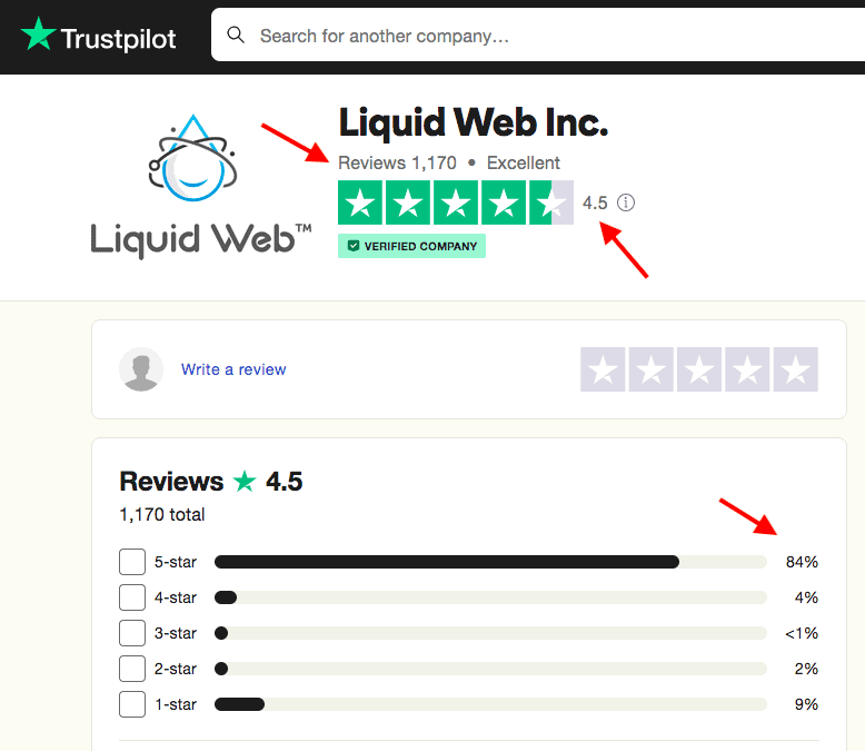 Liquid-Webhosting-Kundenbewertung auf Trustpilot