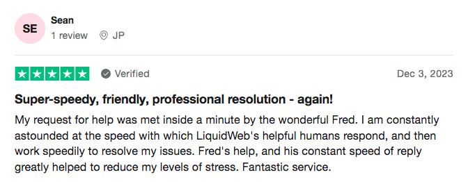 Liquid Web Sean Rezension