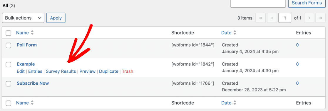 アンケート結果の投票 wpforms