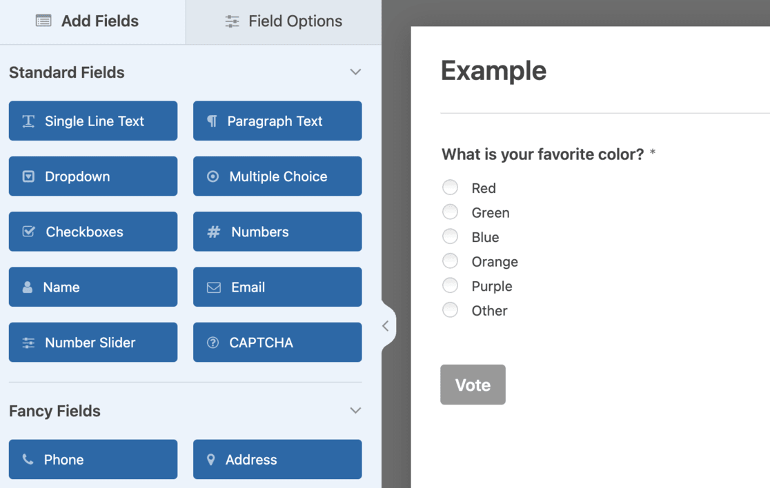 build wordpress poll wpforms