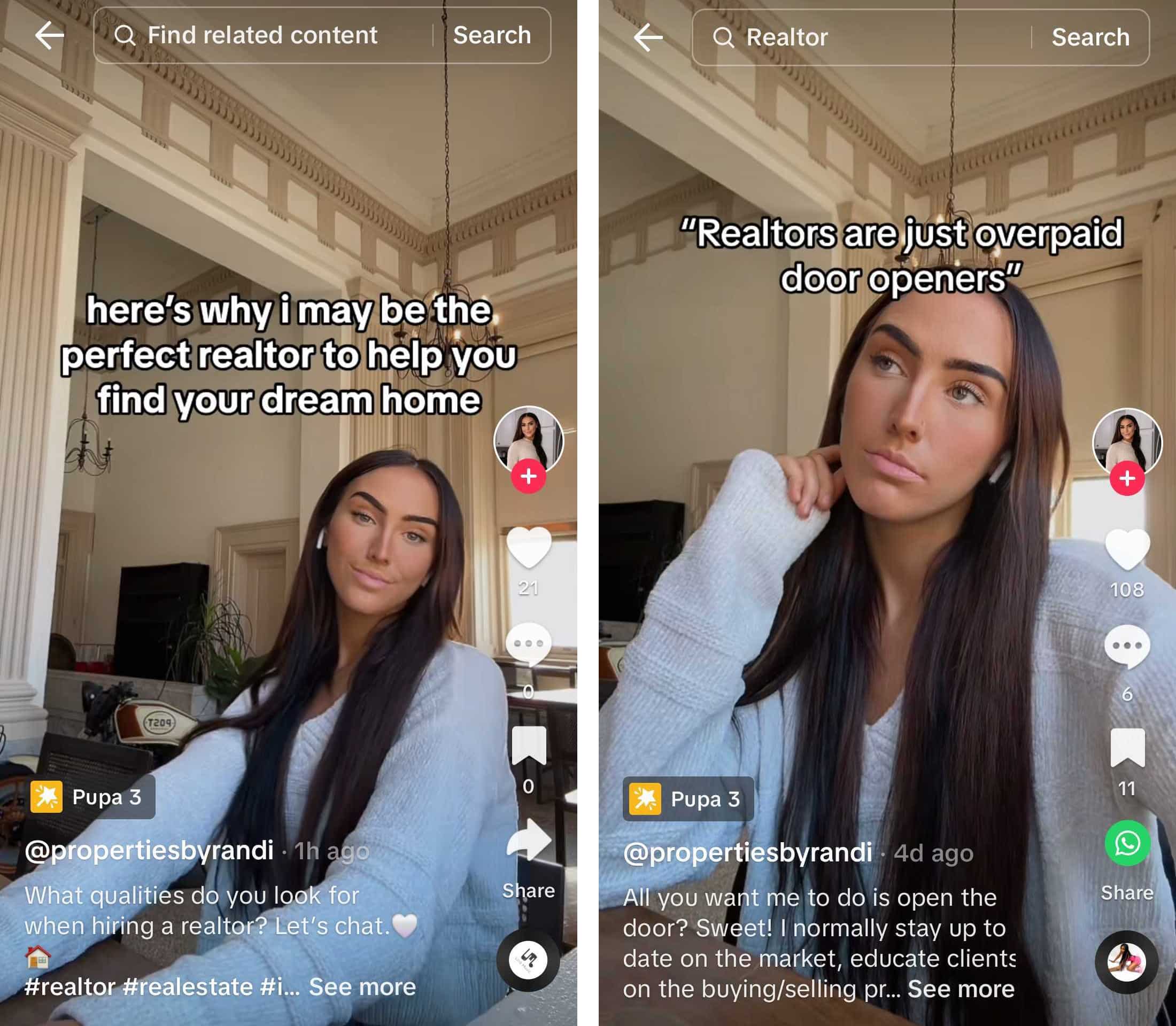 Ejemplo de bienes raíces en TikTok - propertiesbyrandi